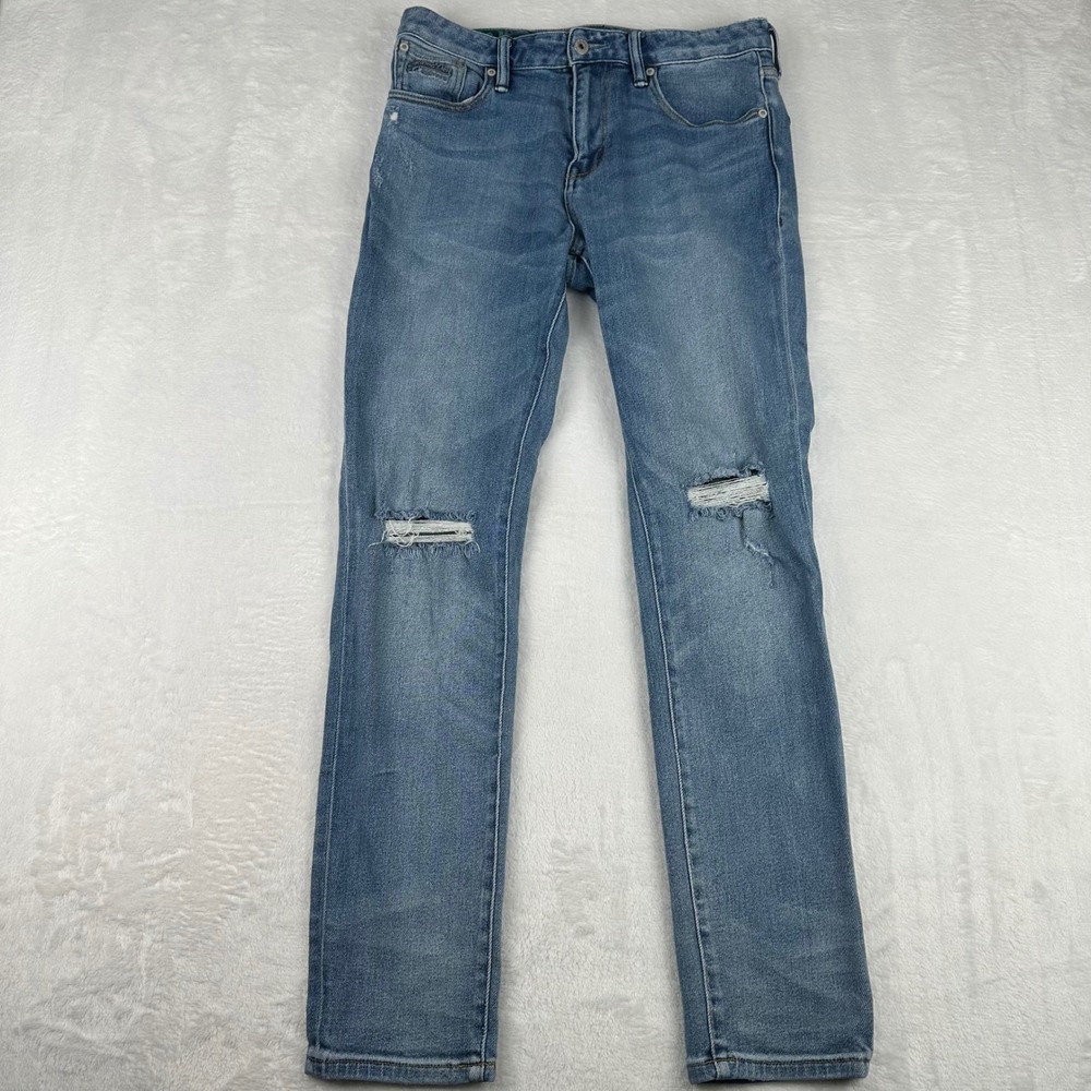 Superdry Tyler 03 Slimflex Mens Slim Distressed Ripped Blue Jeans 32x32 M70033ER